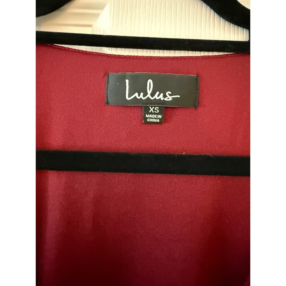Long Sleeve Maroon Lulus Dress Size XSmall - Picture 4 of 6